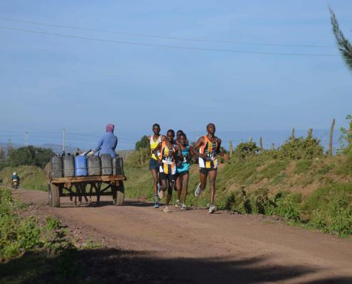 Das Marathonfeld kurz nach km 12 Das Marathonfeld Kurz Nach Km 12